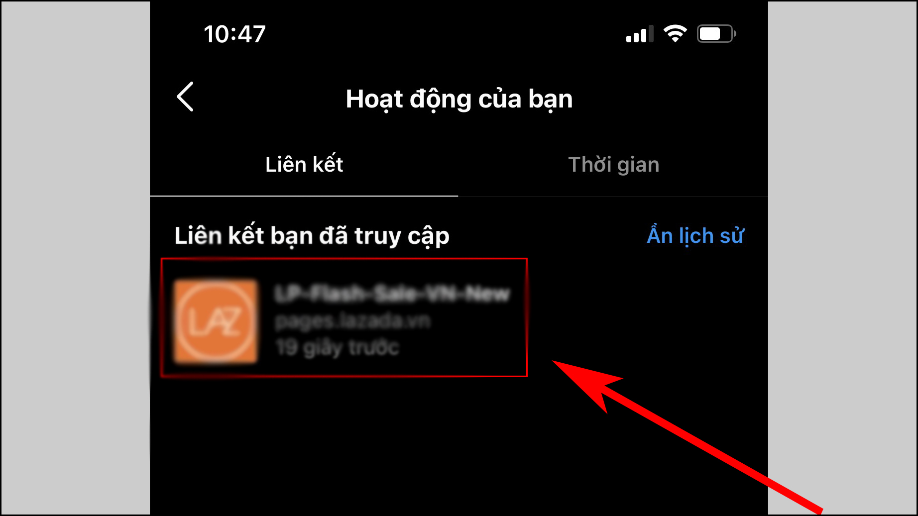 Cách xem danh sách các liên kết, đường link đã truy cập tại Instagram